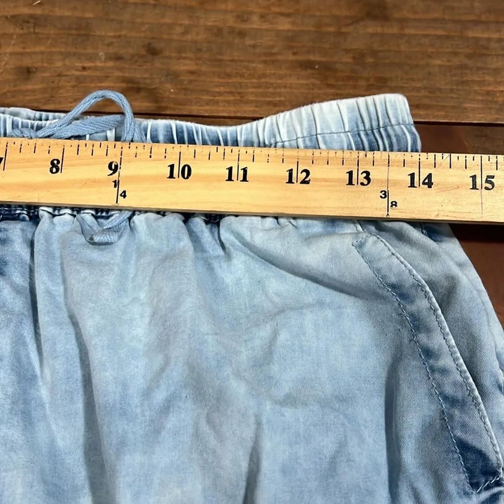 BLUE SPICE size medium pull on pants elastic waist tie front soft slouch casual - Image 5