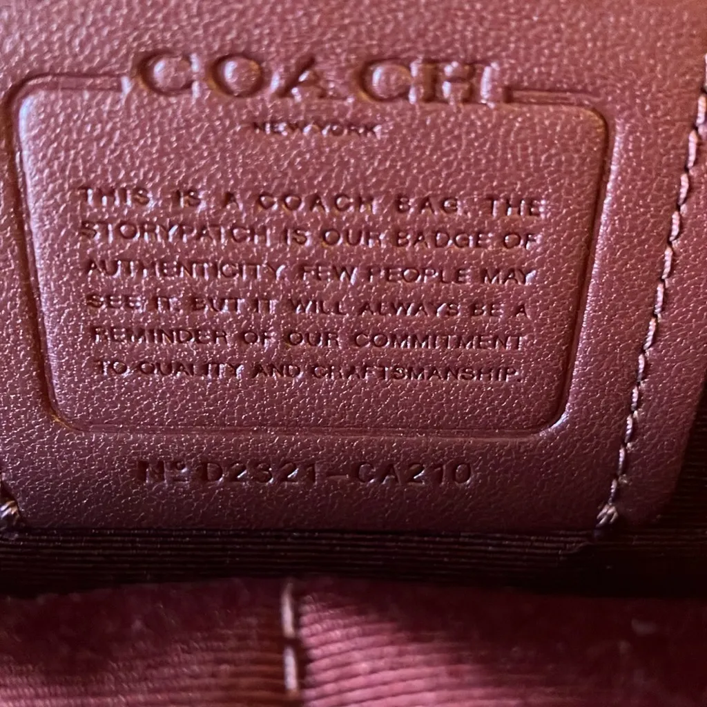 Coach: Red (CA210) Ellis Nylon Backpack- Leather Trim- Silver tone- Padded - Image 2