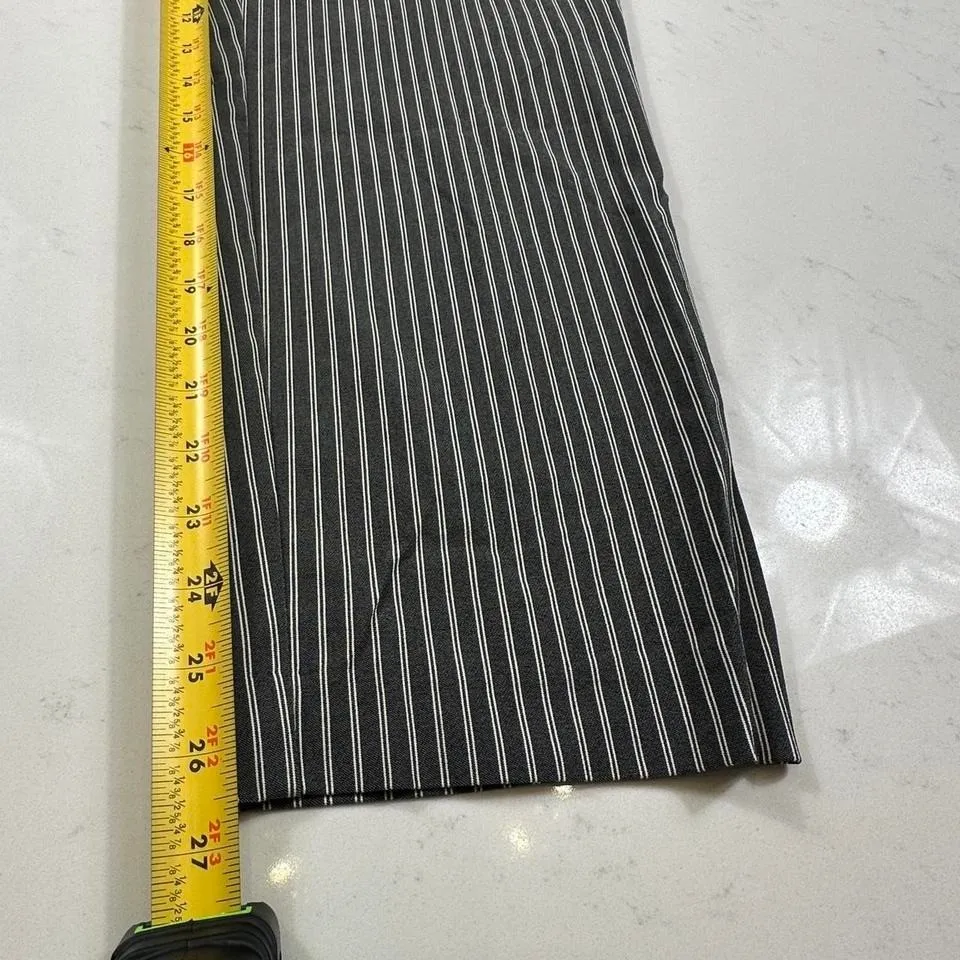 NWT Liz Claiborne Womens 14 Black and White April Stripped Slim Leg Ankle Mid - Image 7