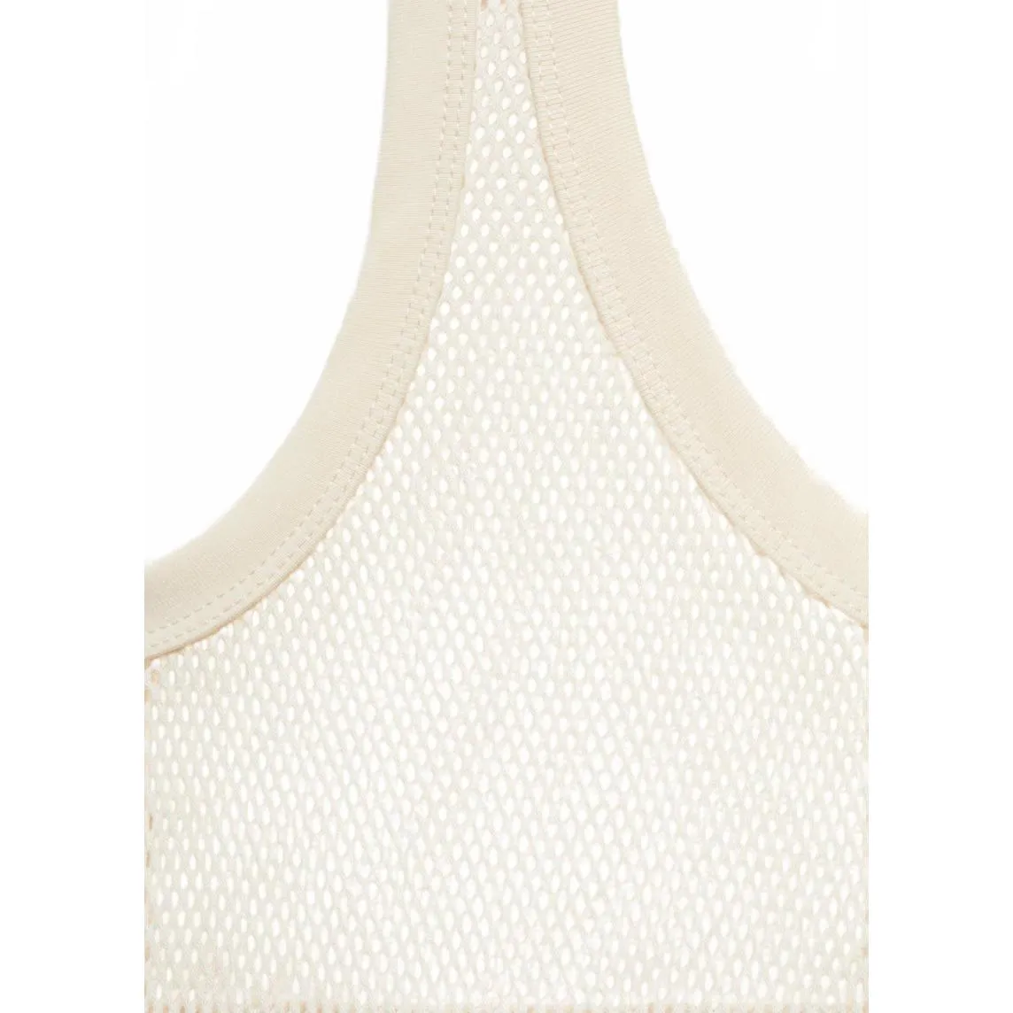 Mango Cotton Blend Knitted Dress with Lace Pattern Ecru Beige NWT Size 8/Large - Image 6