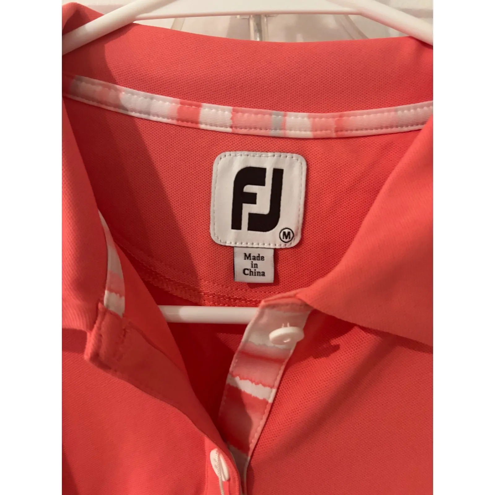 FootJoy Golf Leisure Polo Shirt Women's Short Sleeve‎ Coral Performance M - Image 2