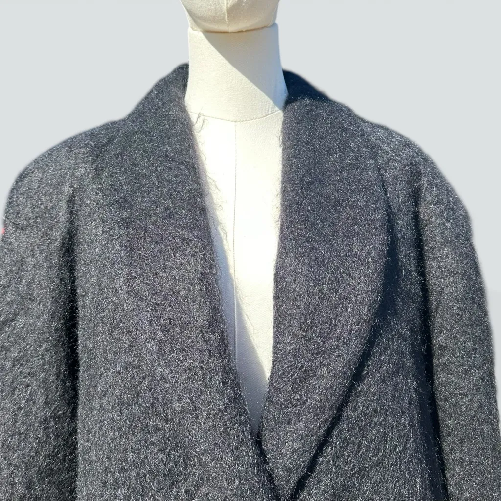 Dolores Unique Designs Mohair Cocoon Coat Single Button Size M Black Size M - Image 2