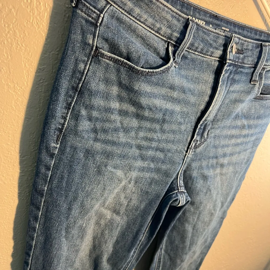 Old Navy Y2K Blue Skinny Jeans Classic Denim Style SZ 8 High-Rise Super Skinny - Image 4