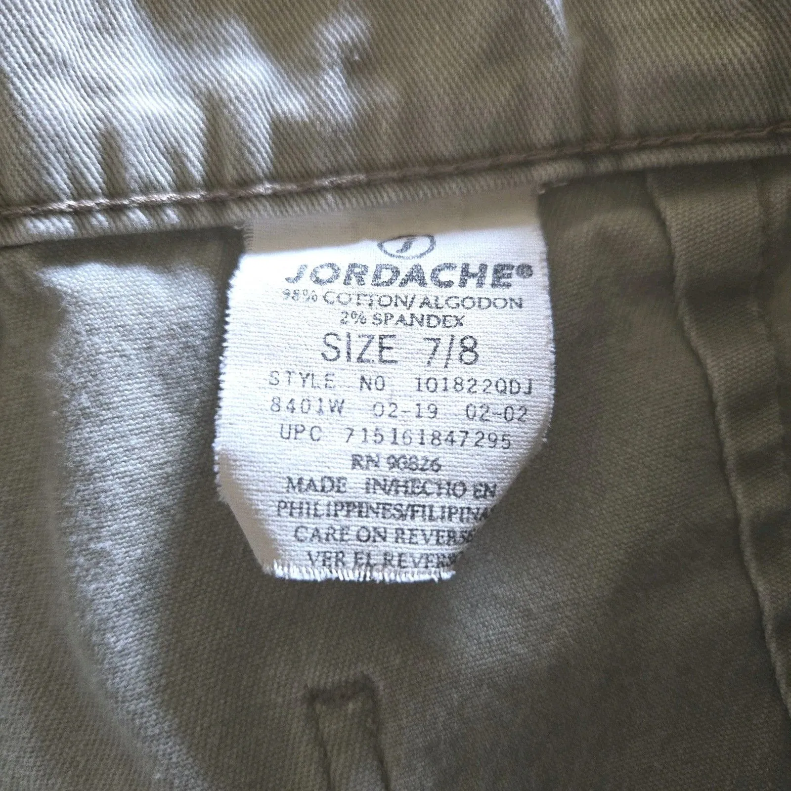 Vintage Jordache Crop Pants Sz 7/8 Capris Beige Straight Leg Embroidered Hem Y2K - Image 8