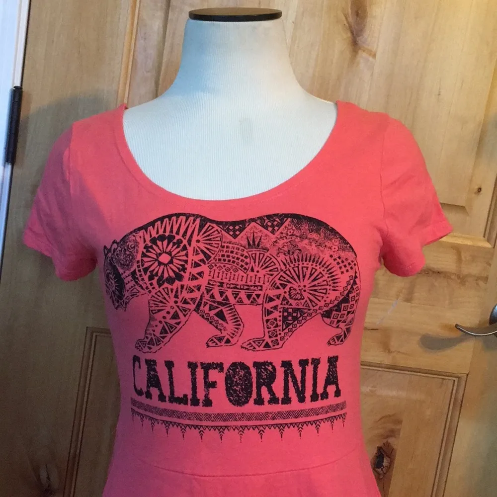 BONGO Coral California Print Sexy Bk DRESS NWT M - Image 5