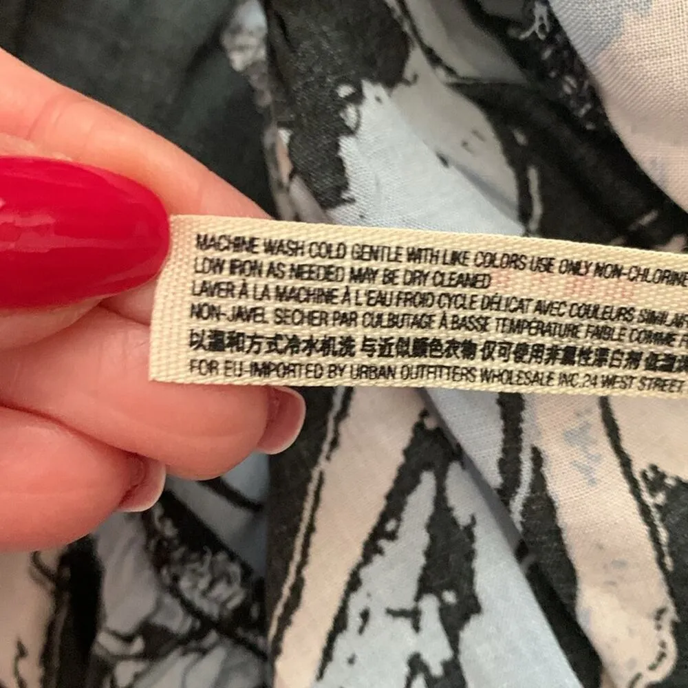 Free People Intimately Heat Wave Black & Blue Tropical Floral Strappy Back Dress - Image 6