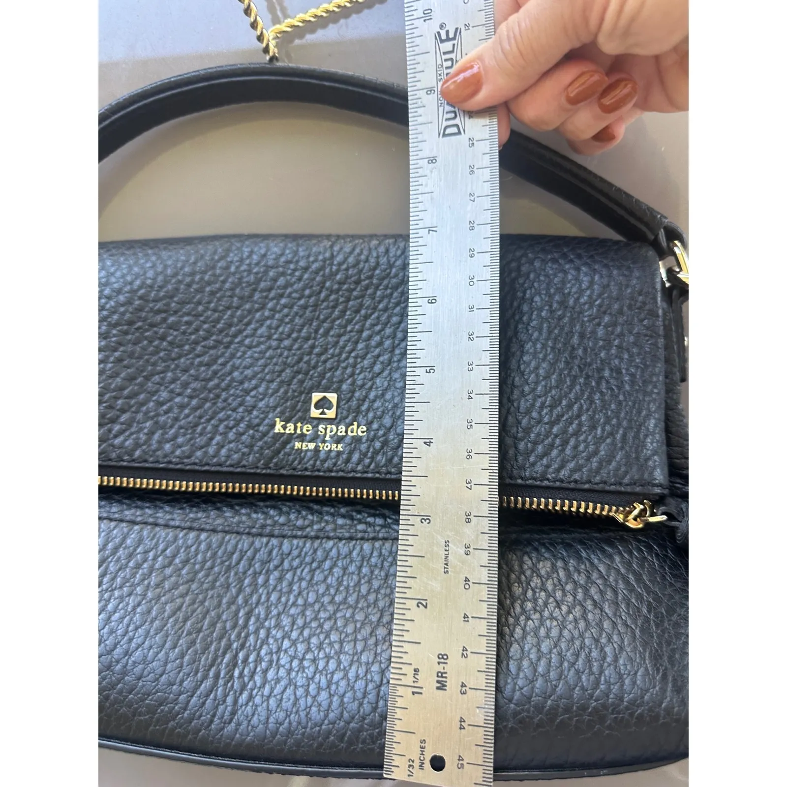 Kate Spade Southport Avenue Mini Maria Black Leather Crossbody Handbag Purse - Image 9