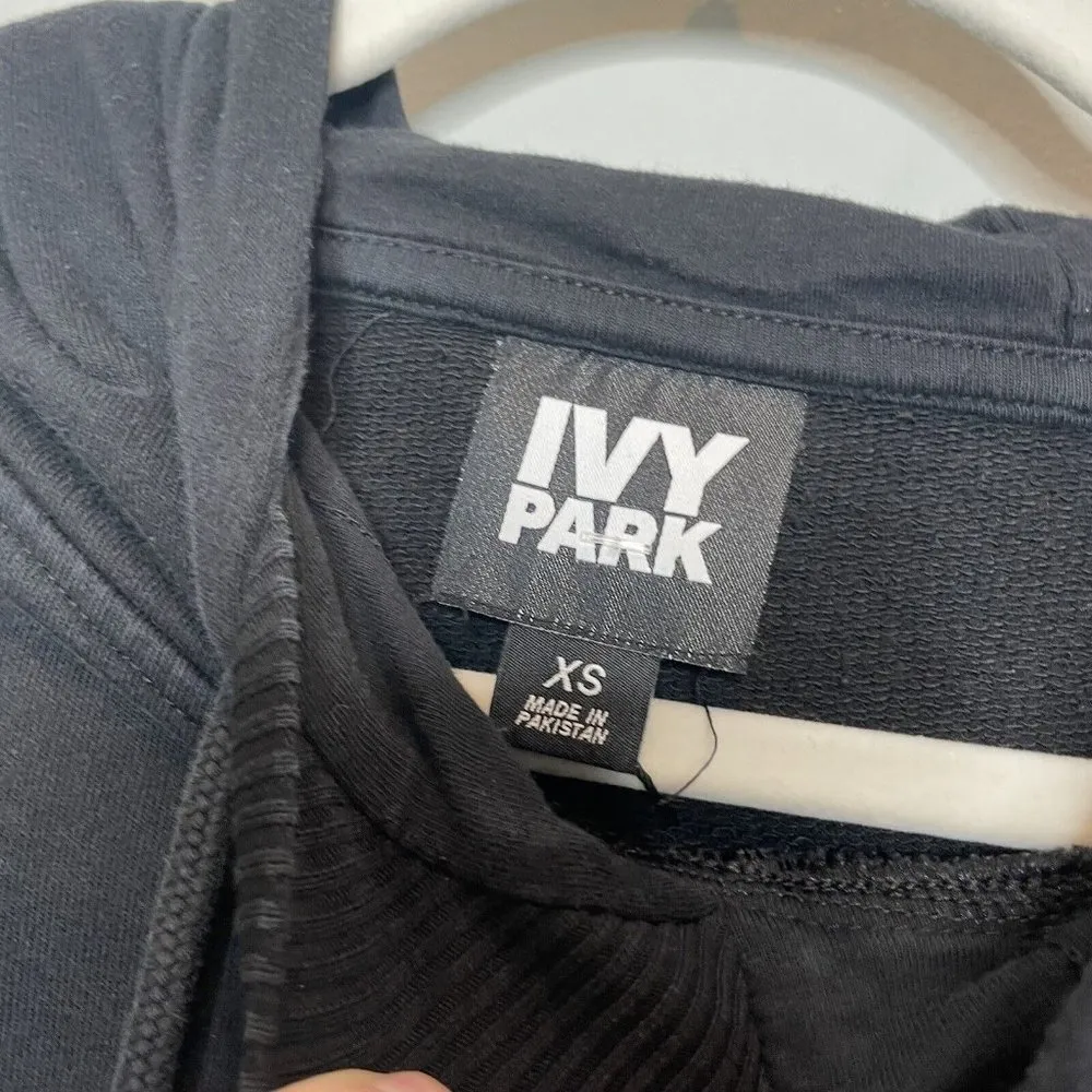 Ivy Park Black Graphic Spell Out Hoodie Size XS - Image 4
