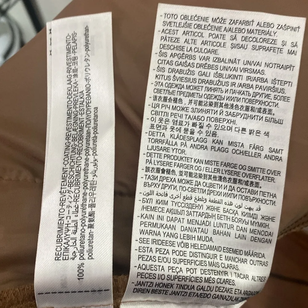 Zara tan faux leather drawstring jogger size M - Image 14