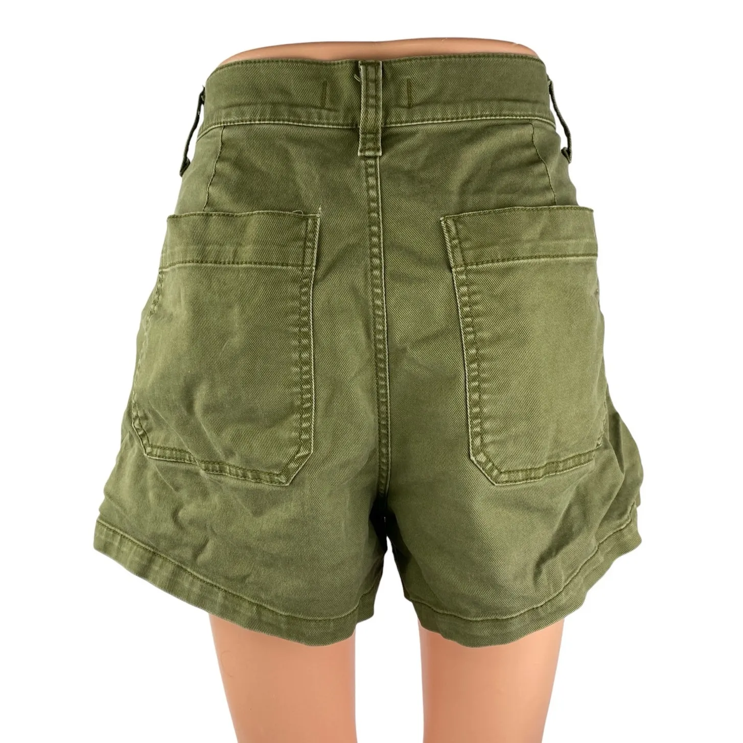 Madewell Women's Green High Waisted Wide Leg A Line Denim Jean Shorts Size 29 - Image 2