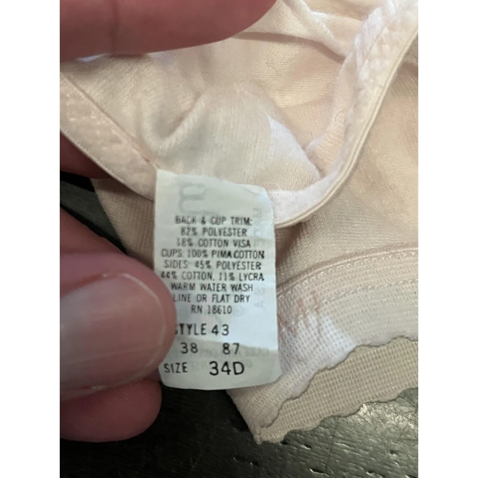 Vintage Mary Jane Bra Womens 34D Ivory Front Closure Wirefree Made USA 80s Size undefined - Image 8