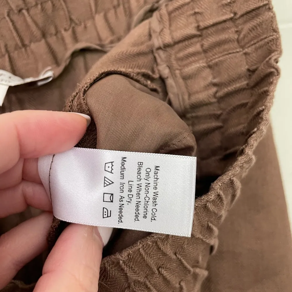 Coldwater Creek Linen Blend Pull On Pants Brown Pockets Elastic Waist ~ XL 18 - Image 8