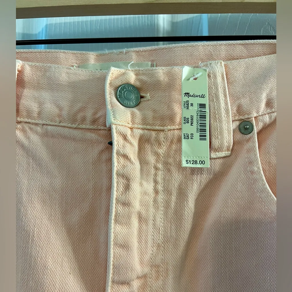 NEW! Madewell Peachy Pink Colored Jeans Size 30 - Image 2