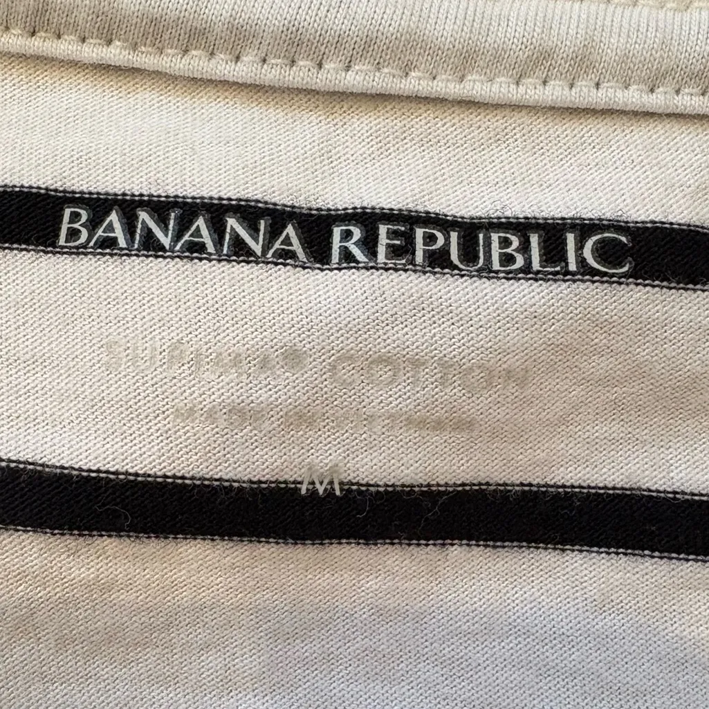 Banana Republic Je T’Adore Striped Tee – Women’s Medium French Style Graphic Top - Image 3
