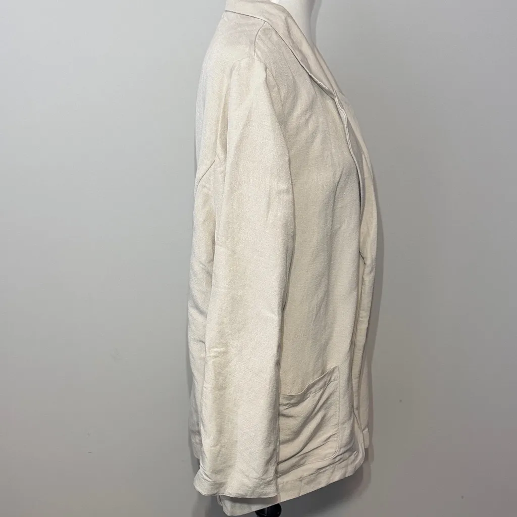 Old Navy Linen Cream Open Front Blazer Women's XL - Image 5