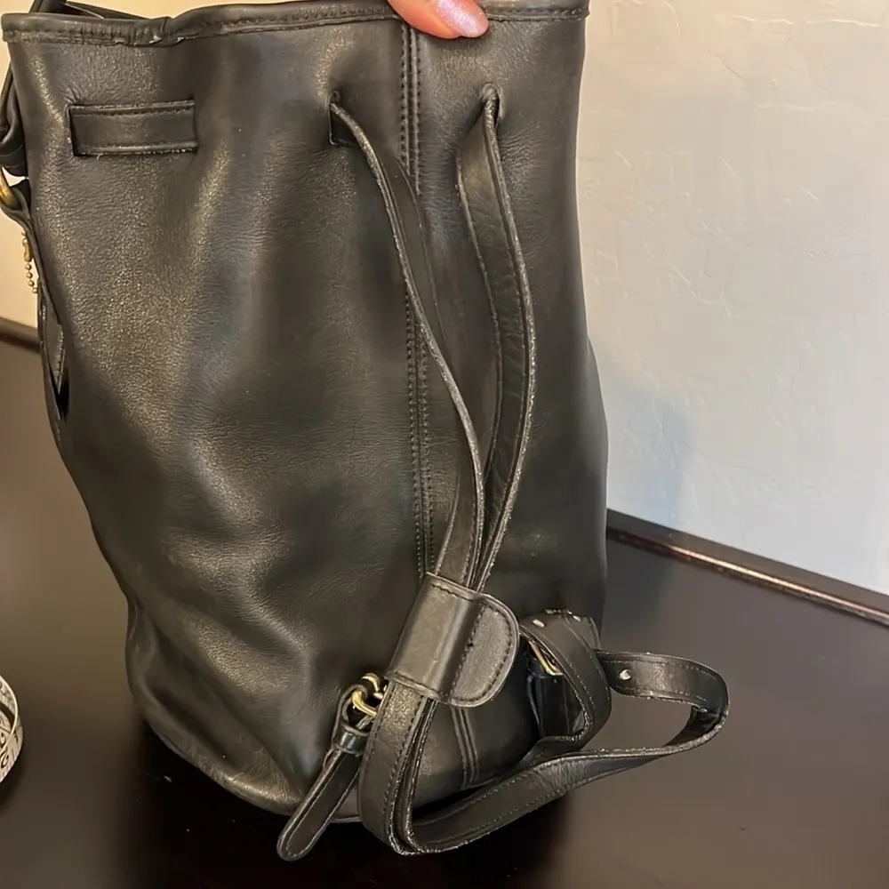 Coach 9992 Handle Backpack true vintage, black leather, gold tone hardware,13x11 - Image 7