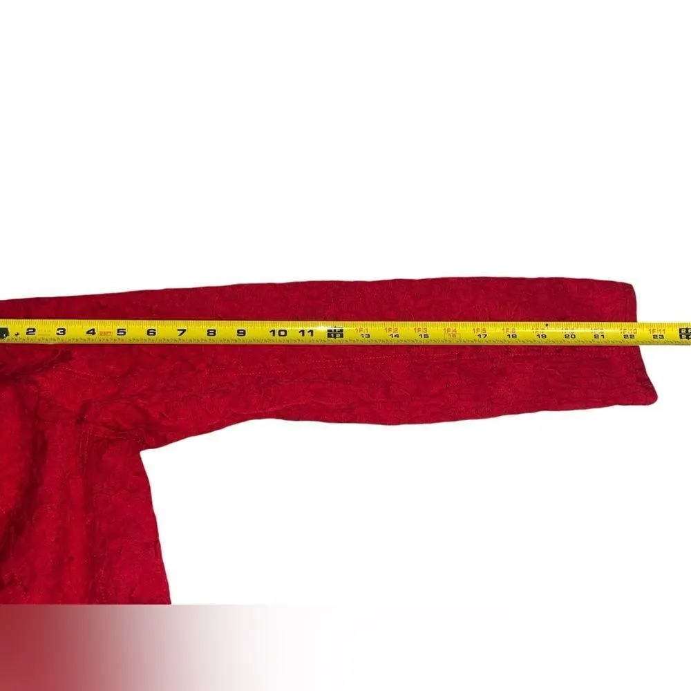 Chico’s Asian Inspired Mandarin Collared‎ Red Jacket Size 0 Small Boho Chic - Image 9