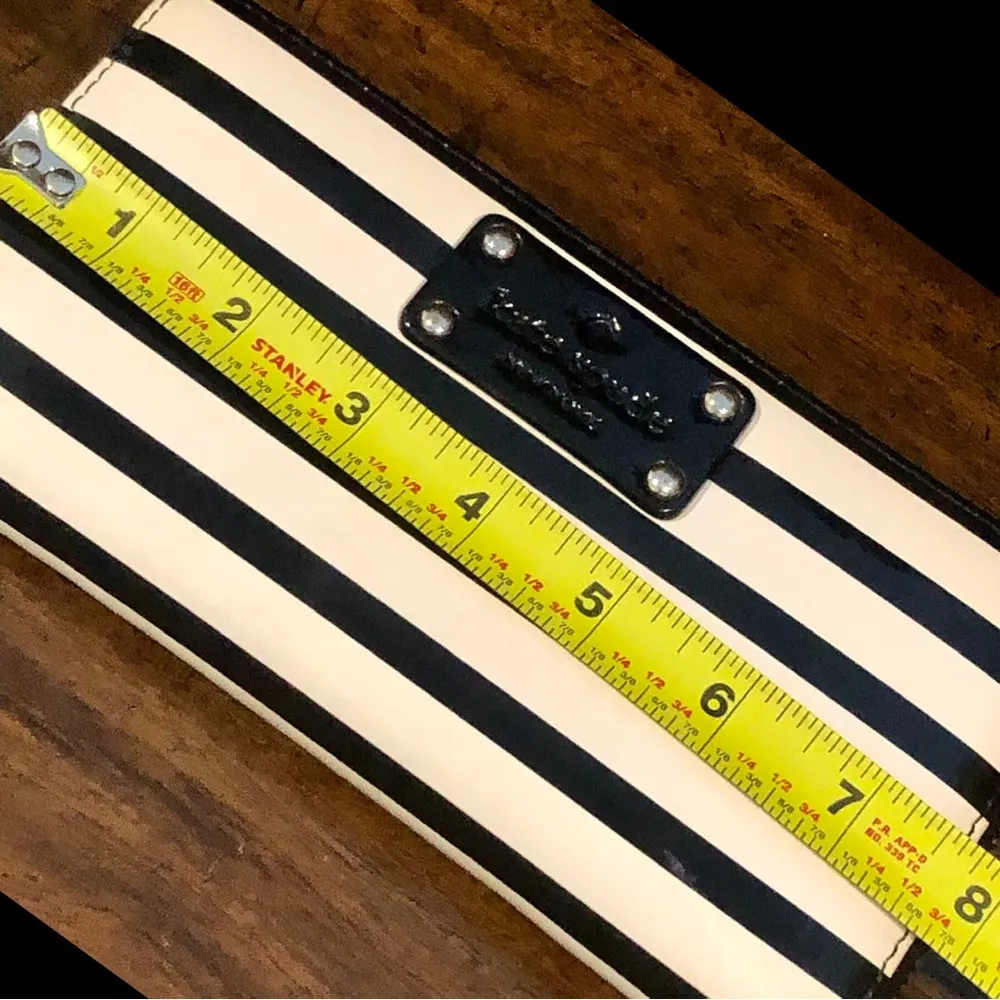 KATE SPADE Wellesley Rachelle Striped Patent Leather Full Zip Continental Wallet - Image 9