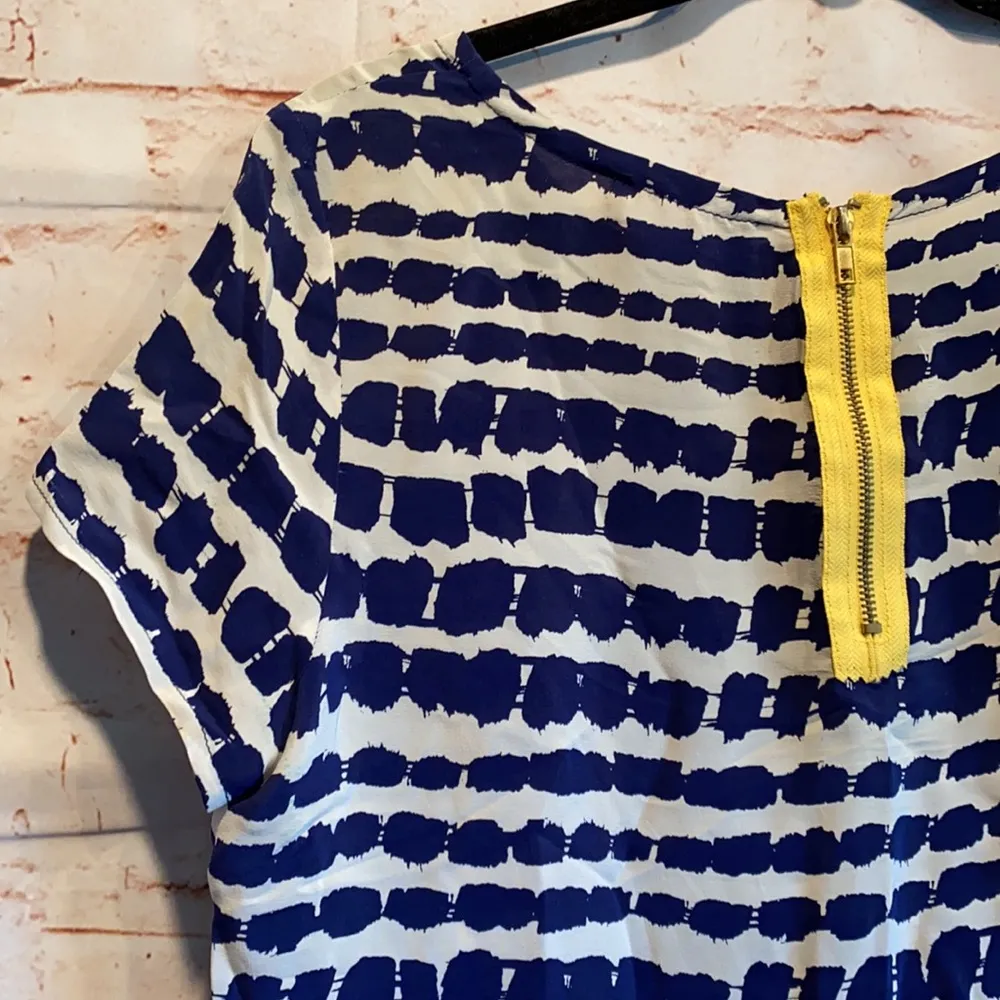 Fynn and Rose silk blouse exposed zipper M blue - Image 8