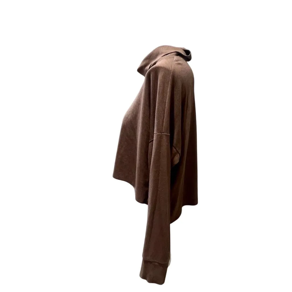 American Eagle Women's Cropped Turtleneck Sweater Brown Size M - Image 6