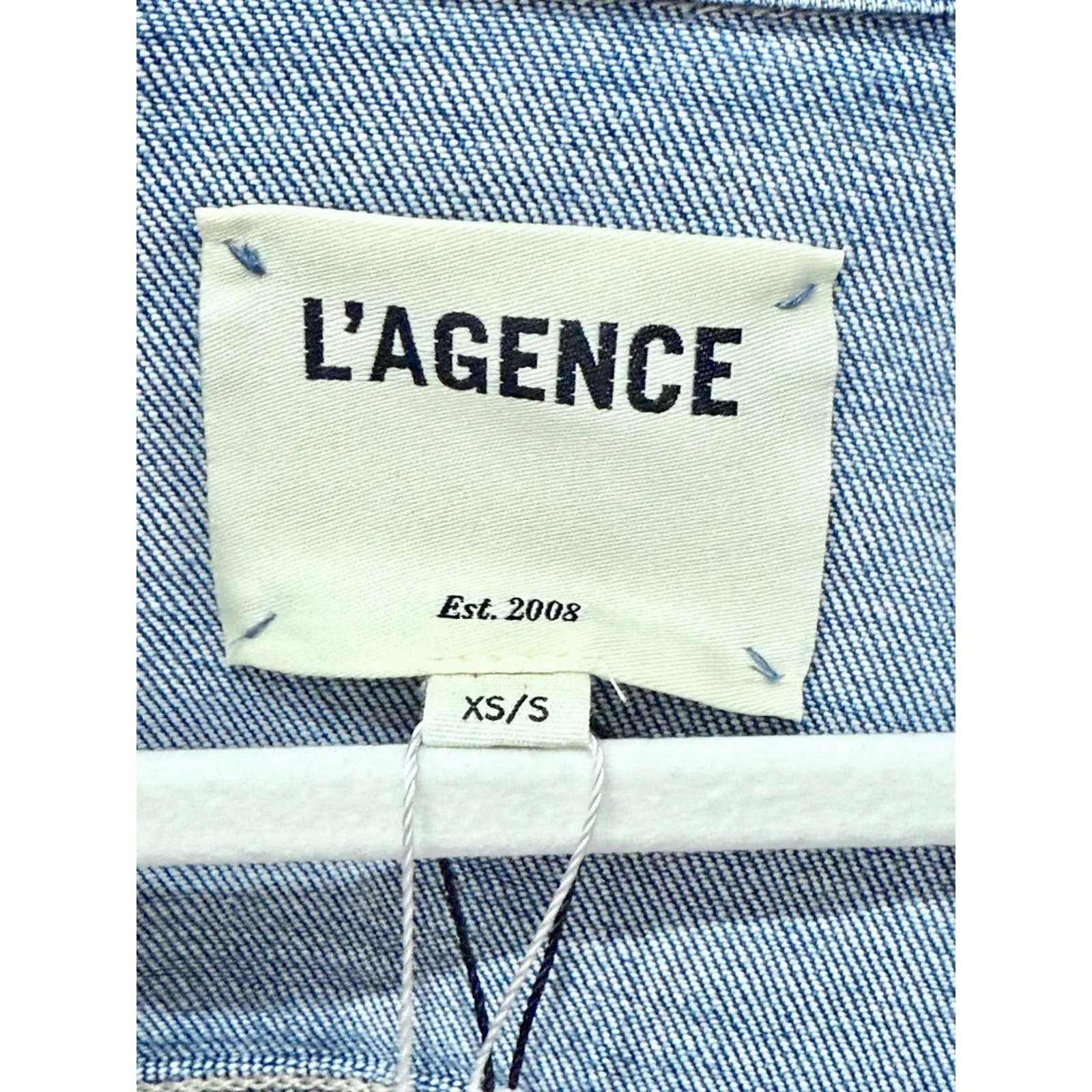 NWT L'Agence Karina Oversized Tucker Jacket Hayward Denim Blue Women's Size XS/S - Image 4