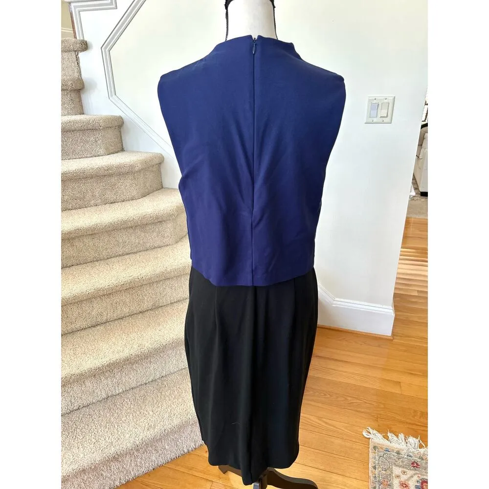 Diane Von Furstenberg Tali Navy & Black Sleeveless Sheath Dress - Image 5