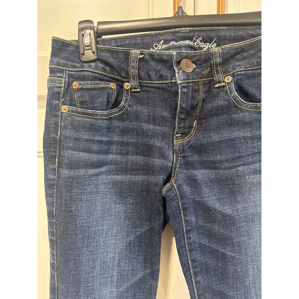 American Eagle Outfitters Women's Dark Wash Stretch Straight Leg Jeans Size 4 - Image 2