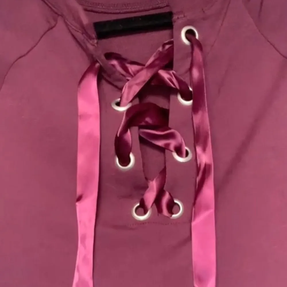 Garage Maroon Criss-Cross Short-Sleeve Dress - Image 3