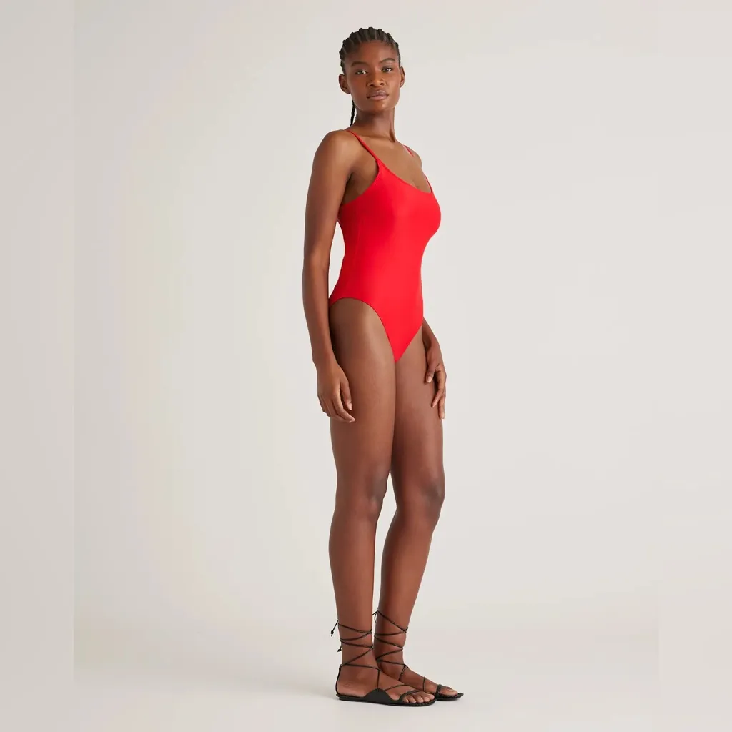 NWOT Quince Italian Cami One-Piece Swimsuit – Red, Size M - Image 6