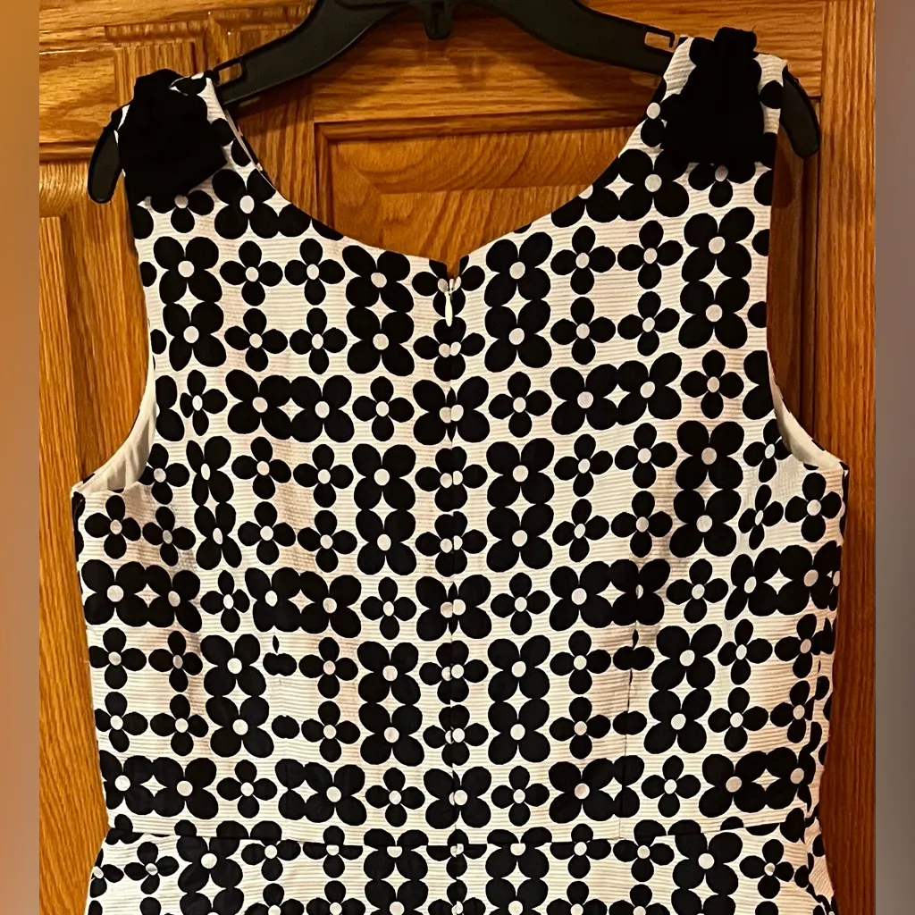 RSVP by Talbots Navy Blue & White Jacquard Daisy-Print Fit & Flare Dress‎ Size 8 - Image 13