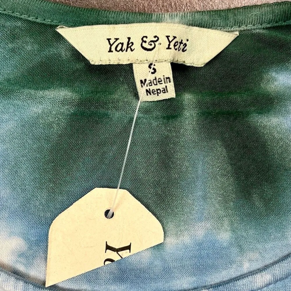 NWT Yak & Yeti Casual Tye Dye Lace Tank Small Blue - Image 7