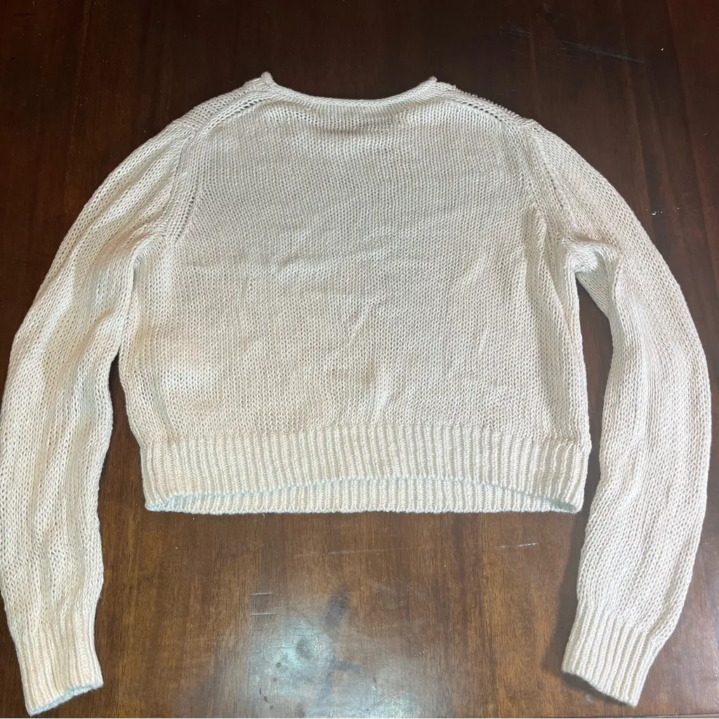 Polo Ralph Lauren Women’s Linen Cotton Roll Neck Cropped Cream Sweater Size S - Image 6