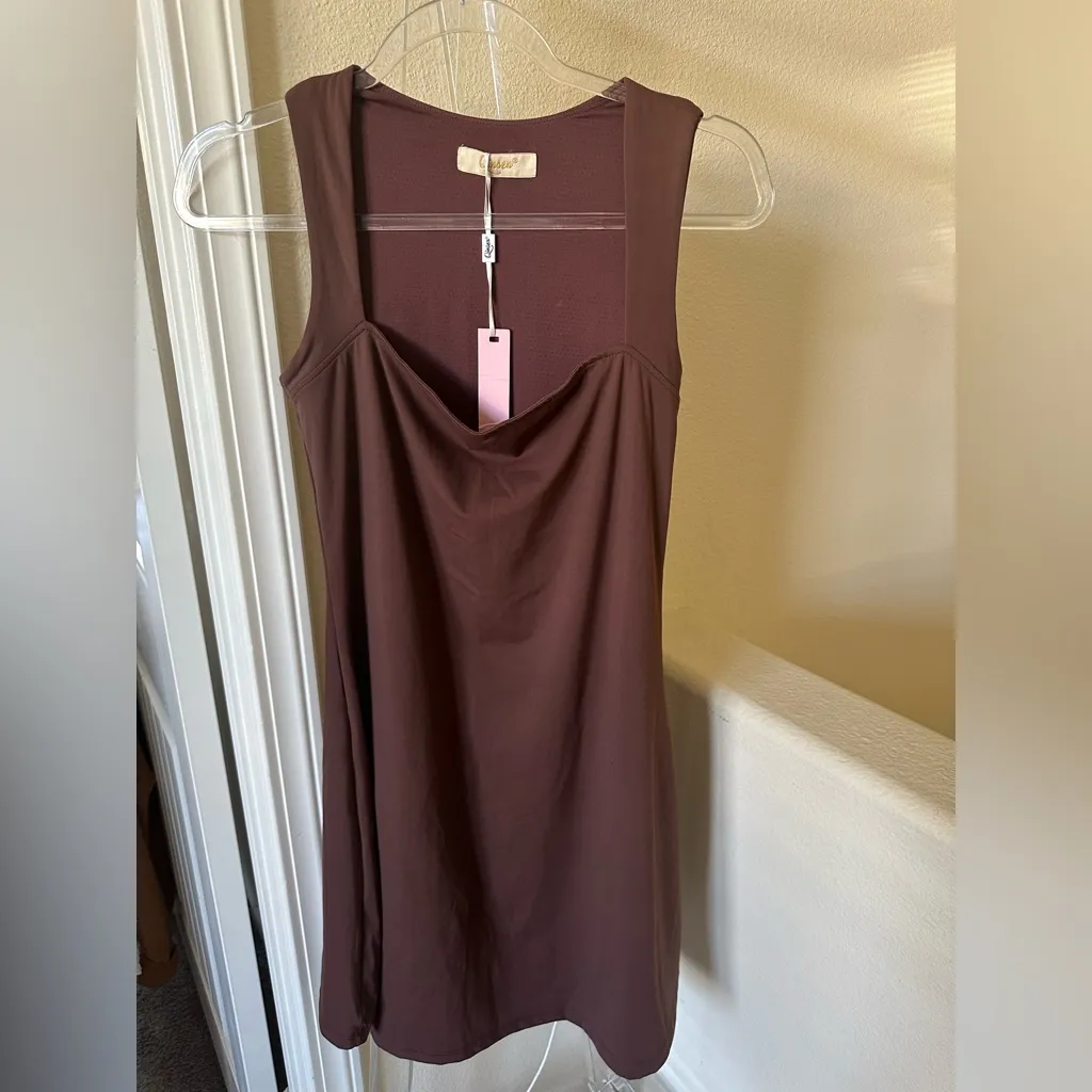 NWT Quince Brown Sleeveless Dress - Image 2