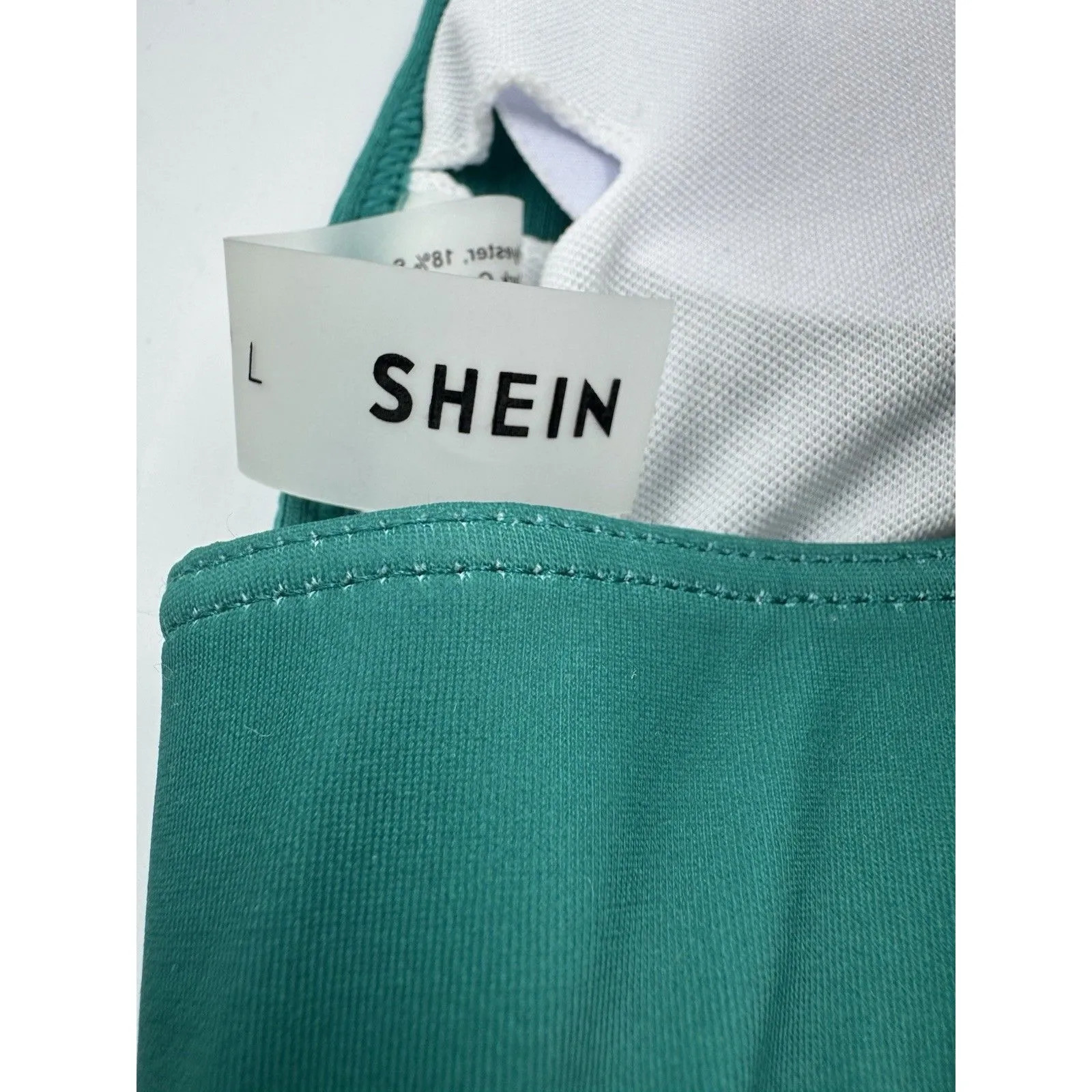 New SHEIN Swim Bikini Set Top & Swim Bottom Teal/Green Women’s SIZE L - Image 6