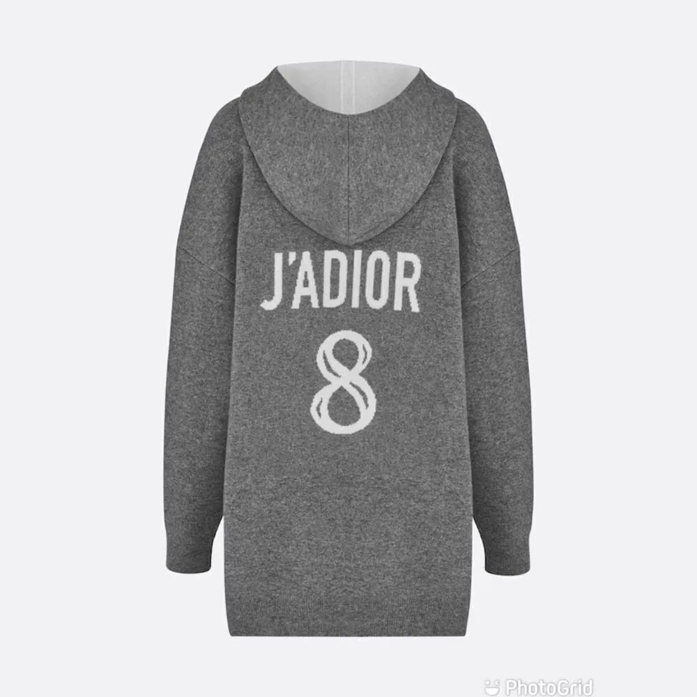 Christian Dior J'ADIOR 8' Hooded Cashmere Sweater with Rear Signature - Image 2