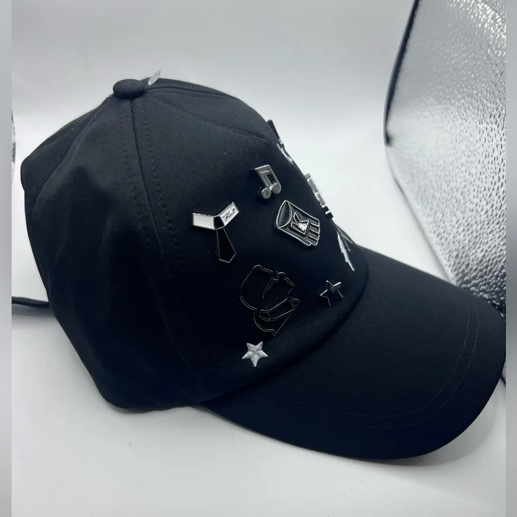 Karl Lagerfeld Paris Black Baseball Hat - Image 3