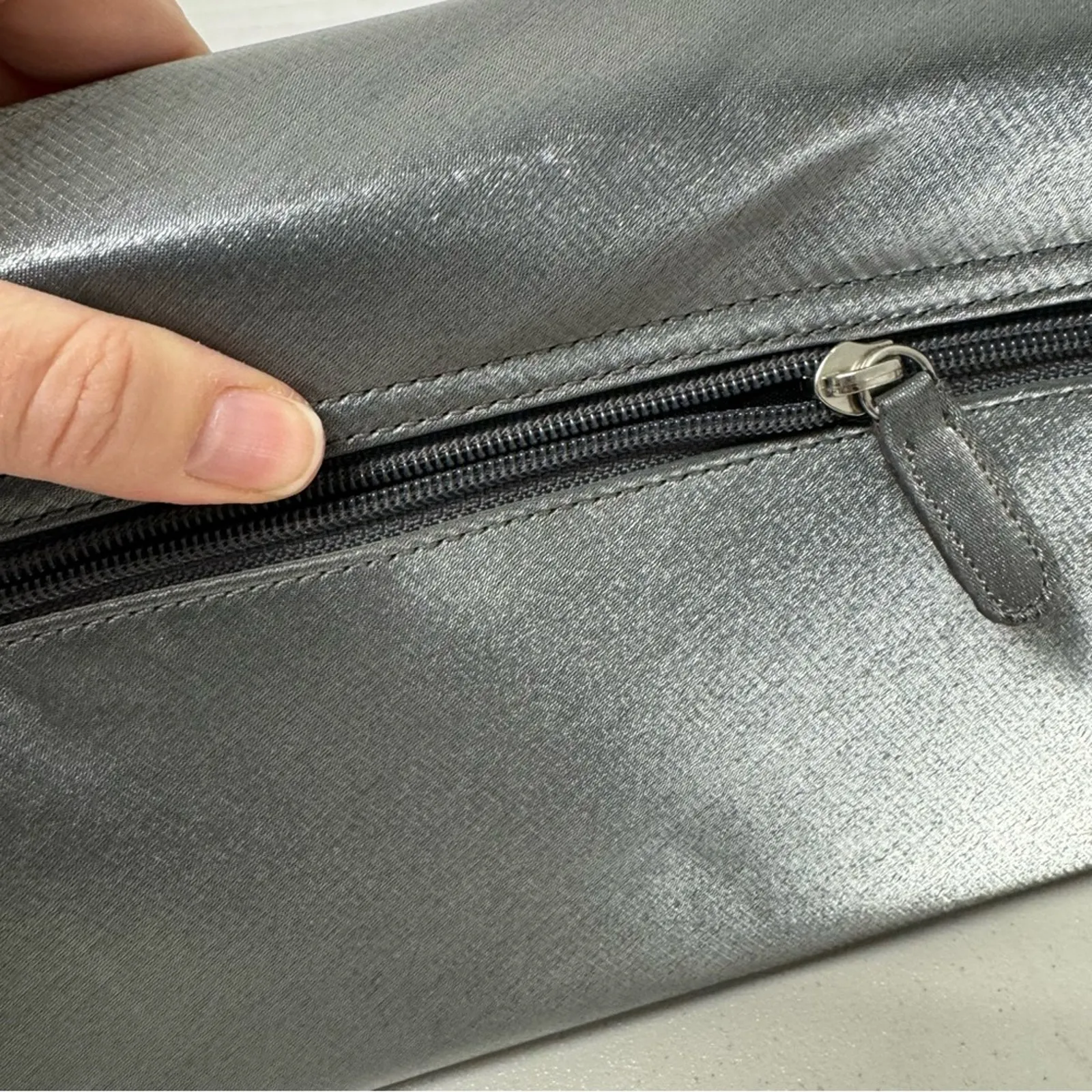 Vintage Gunmetal Silver Y2K Mini Handbag Purse Bag 90s Futuristic Cybercore Gray - Image 8