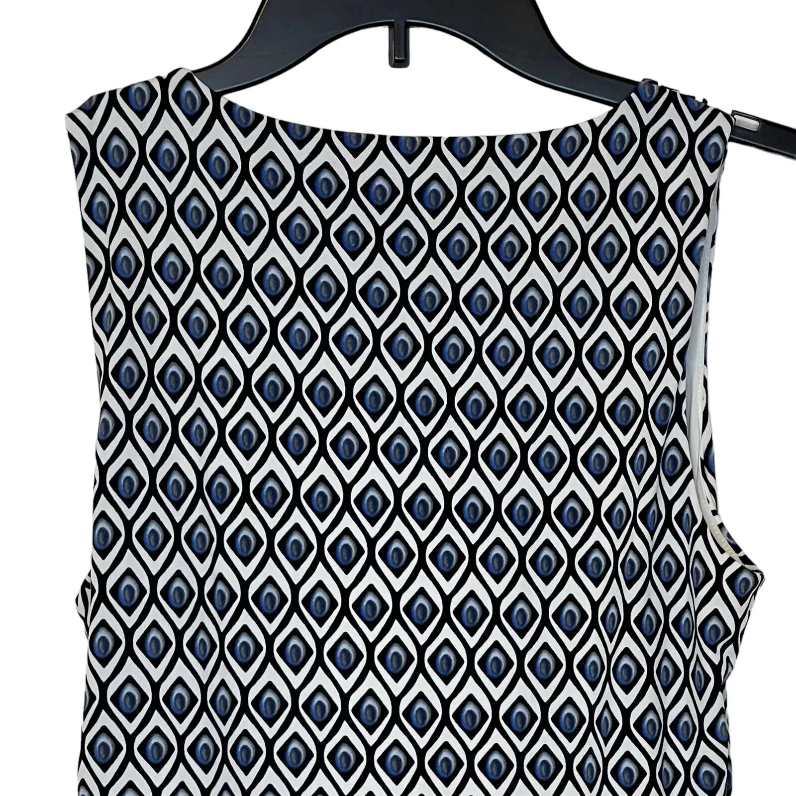 White‎ House Black Market Women's Top Geometric Ruched Sleeveless Keyhole Small - Image 7