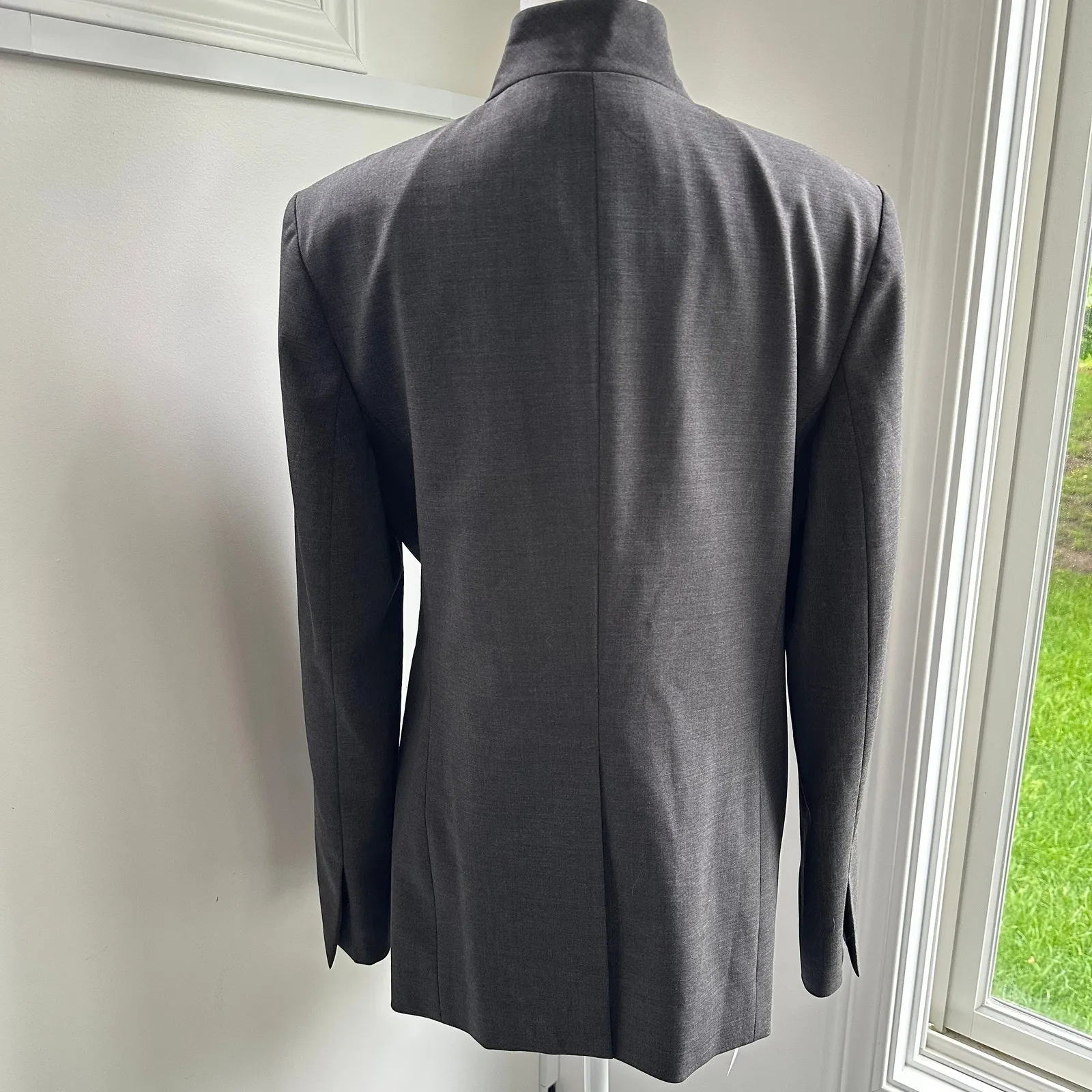 MM. LaFleur NWT Oliver Gray Melange Large Wool Angled Open Front Blazer Women's - Image 8