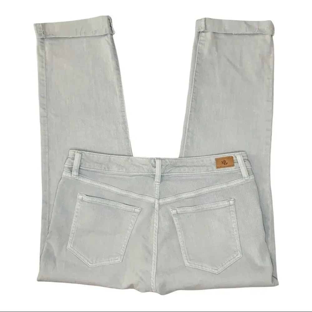 Lauren Ralph Lauren Jeans Blue Gray High Rise Premier Straight Ankle sz 10 - Image 3