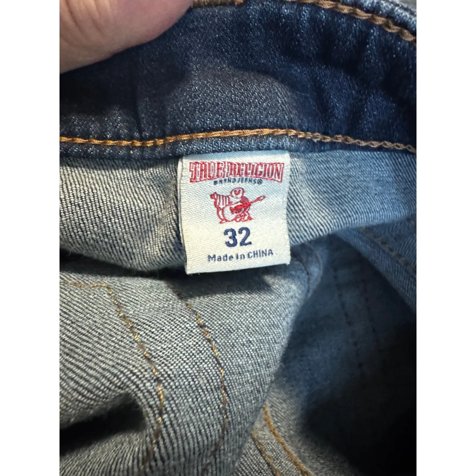 True Religion Jennie Curvy Skinny Jeans Sequin Distressed Dark Wash Size 32 W - Image 4