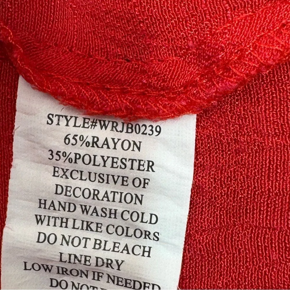 Elementz Rhinestone V Neck Pleated Button Up Tunic Tank‎ Top Red 1X - Image 11