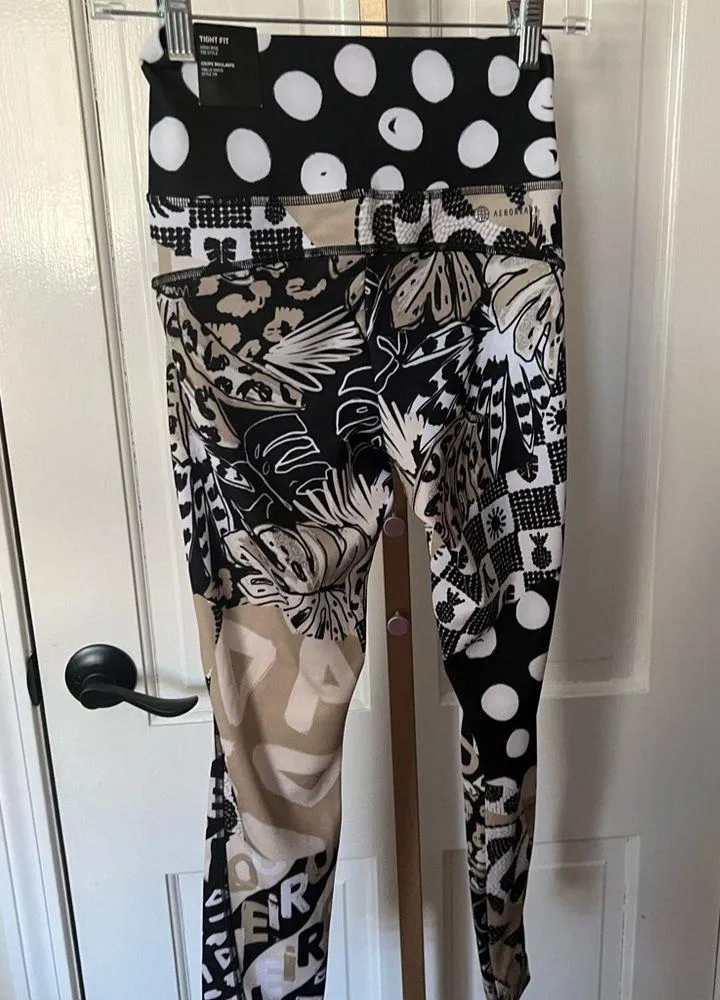 Adidas X Farm Rio High Rise Tight Fit Leggings NWT XS Black - Image 8
