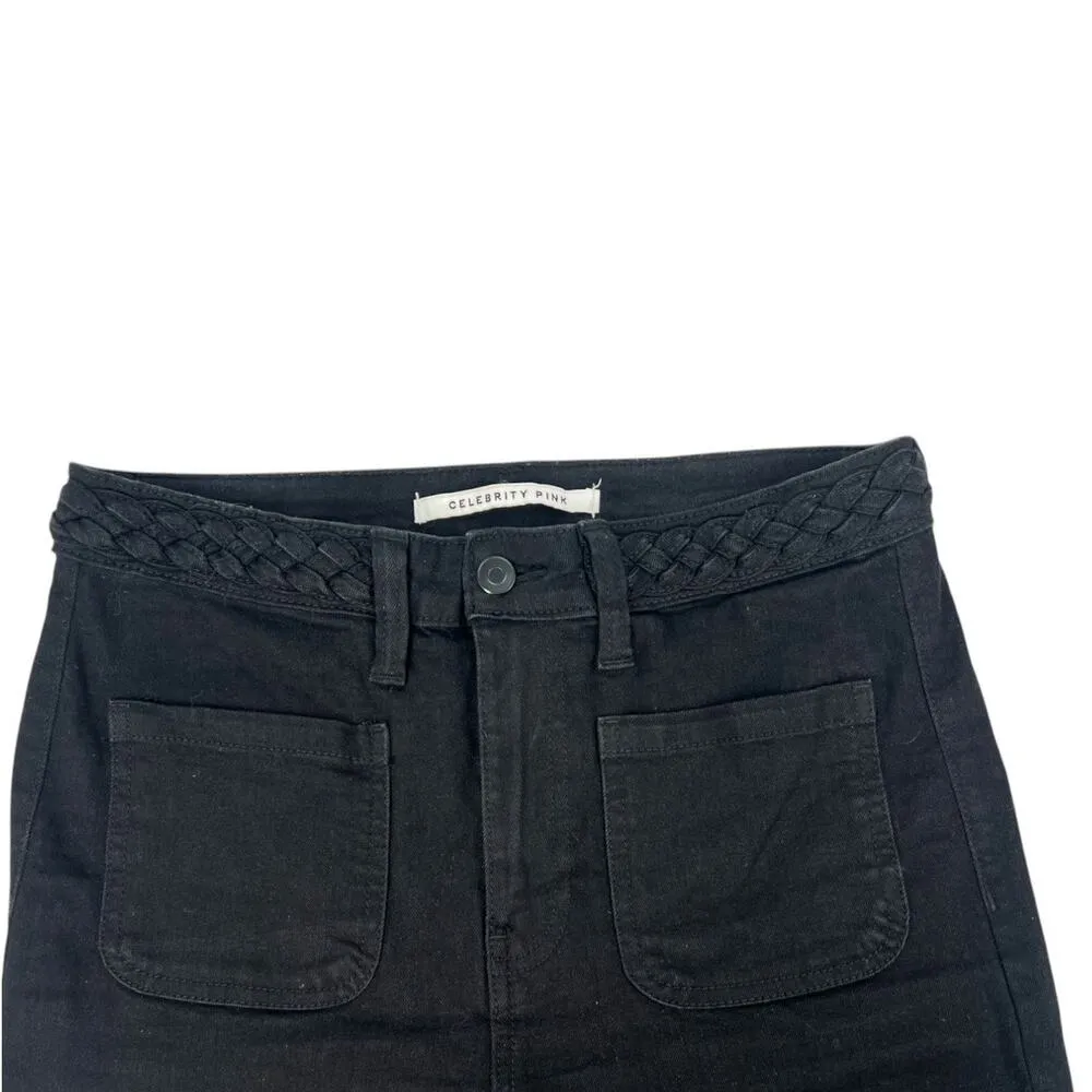 Celebrity Pink 11 / 30" Inseam | High Rise Stretch Flare Bell Bottom Black Jeans - Image 2