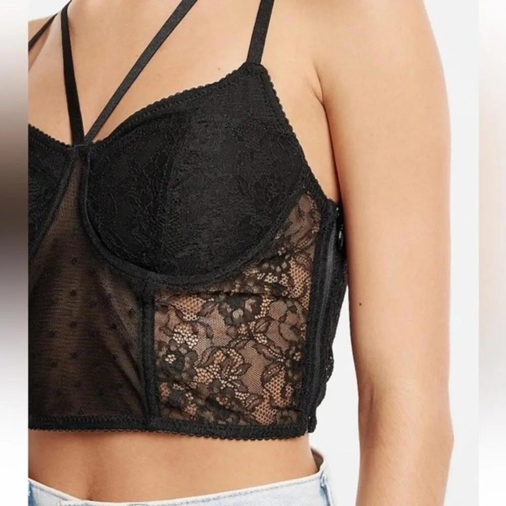 Express Lace Strappy Bustier Cropped - Image 2