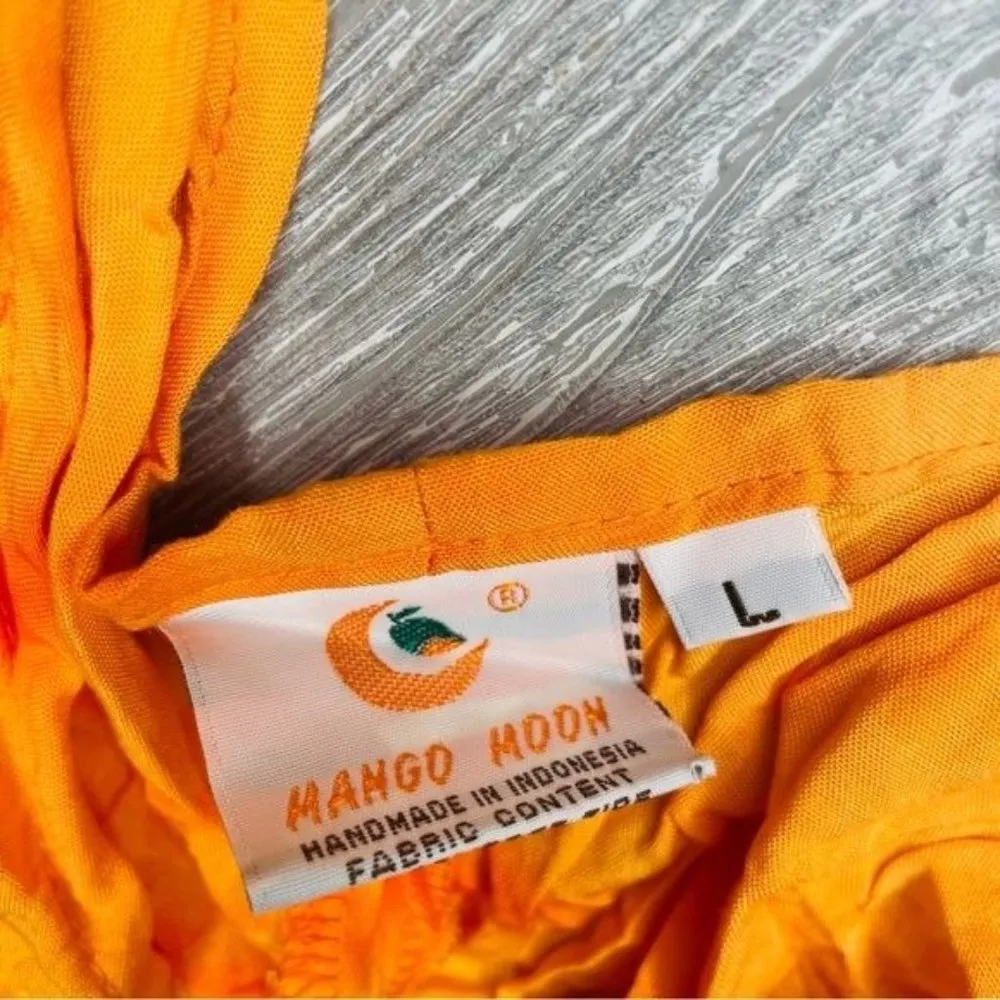 Tropical mango moon sleeveless Hawaiian shirt / dress tropical large vacation su Orange - Image 2