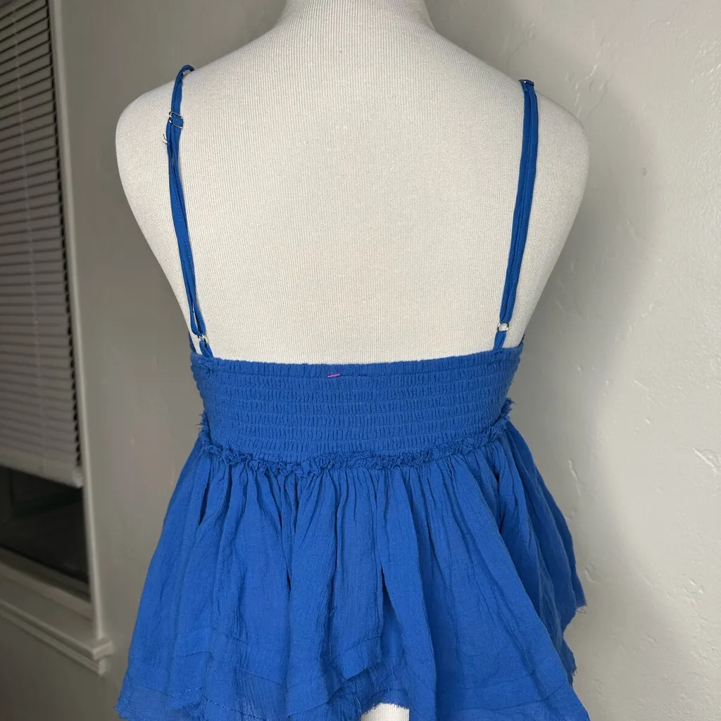 Blue ruffle babydoll cami top small - Image 6