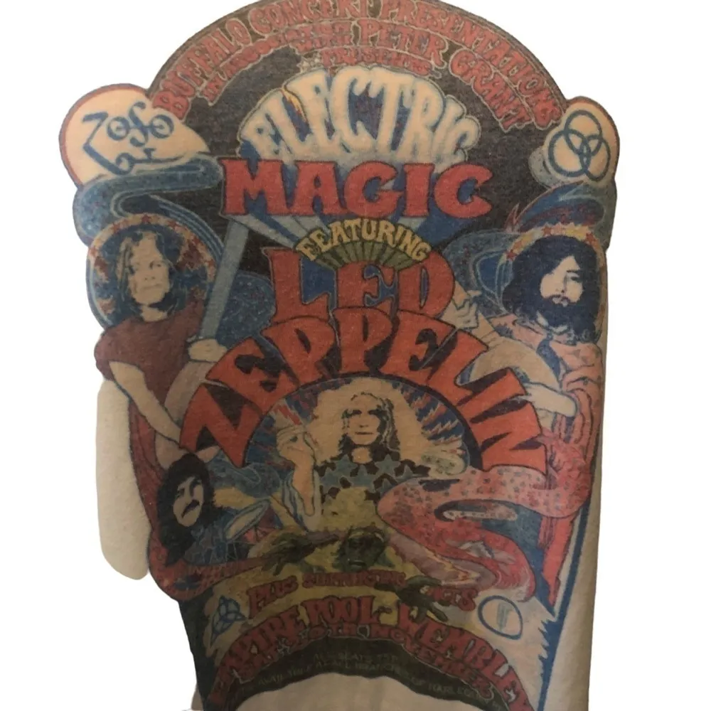 Electric Magic Featuring Led Zeppelin United Kingdom UK Winter Tour Tee Sz L White Size L - Image 5