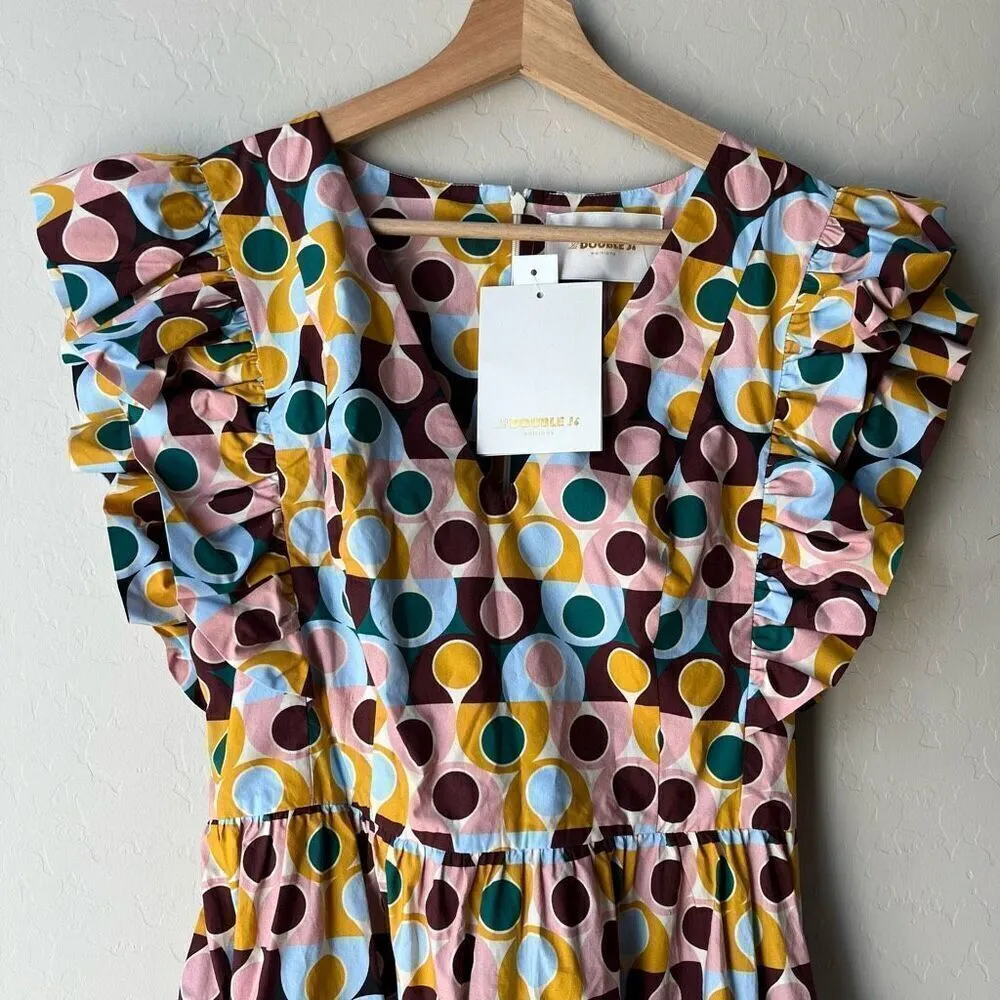 NEW LA DoubleJ Dress Flutter Cap‎ Sleeve Honeybun Gumball Mini Dress Multi Sz S Pink - Image 5