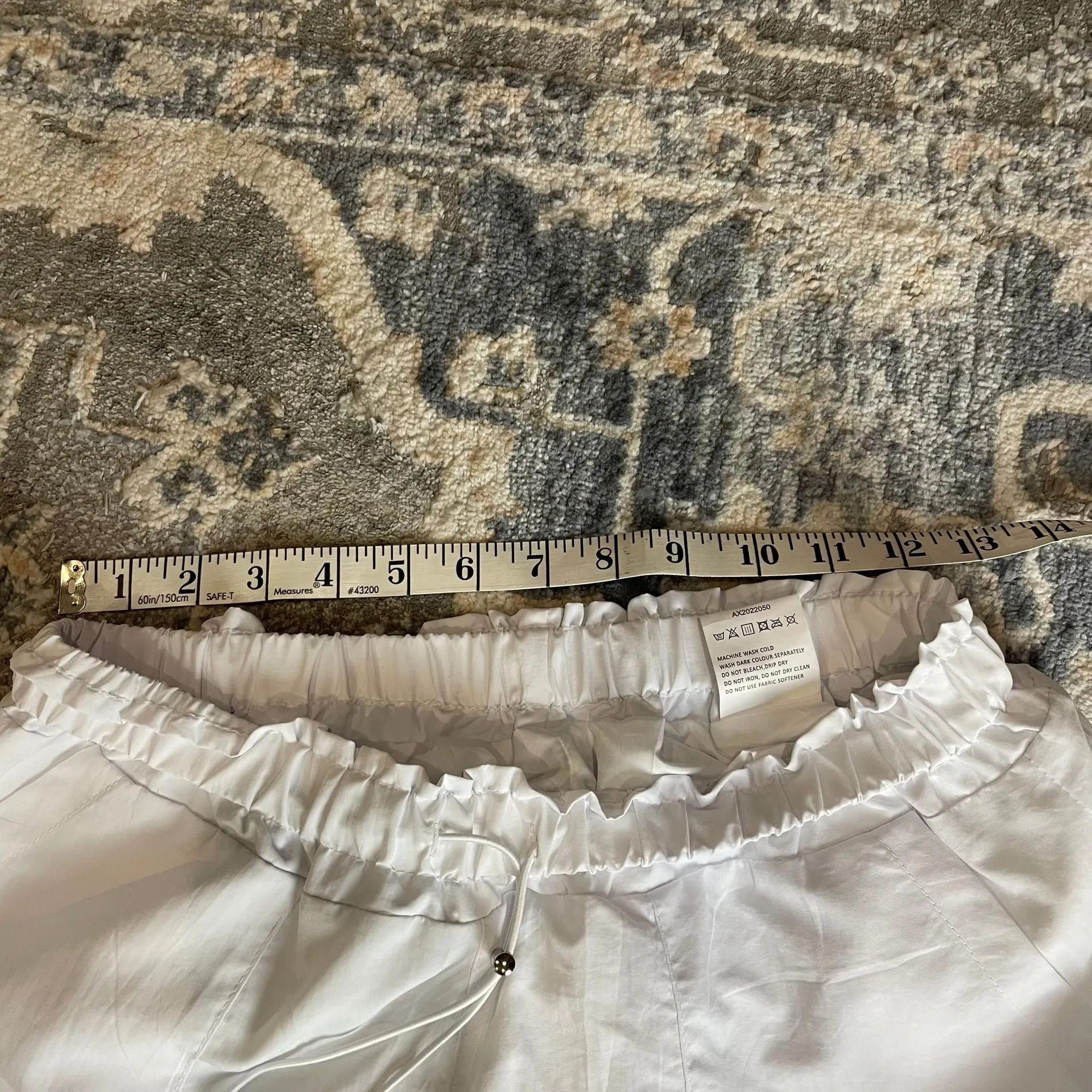 White Cargo Parachute Pants - Image 5